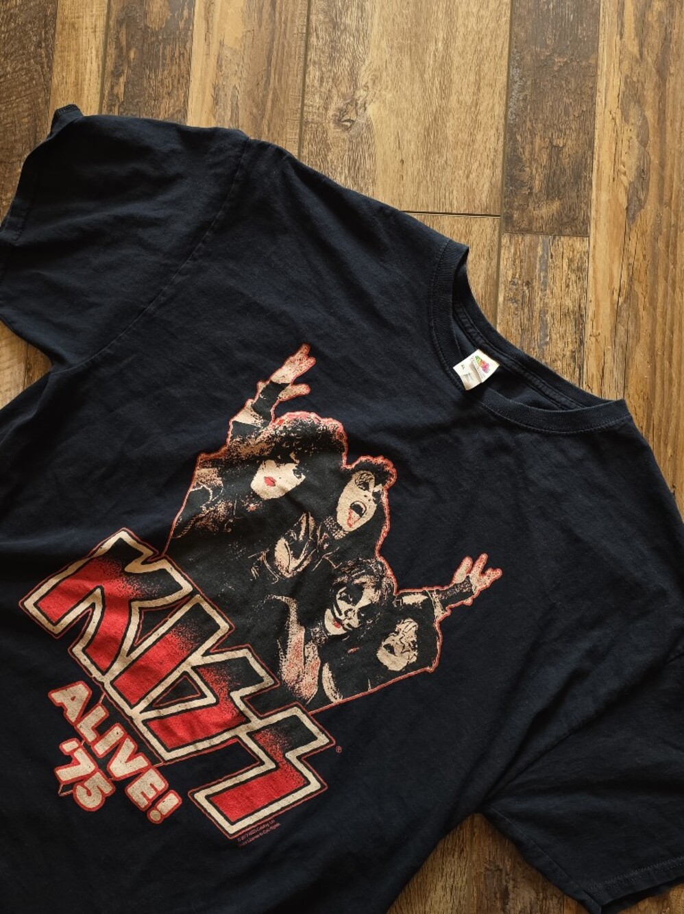 Fruit of the Loom - KISS Alive! '75 Graphic Tee - XL - Black